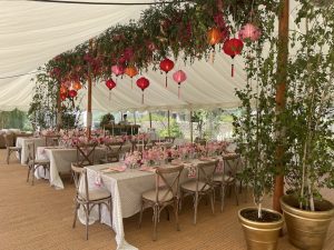 colourful and greenery Tradtional pole marquee